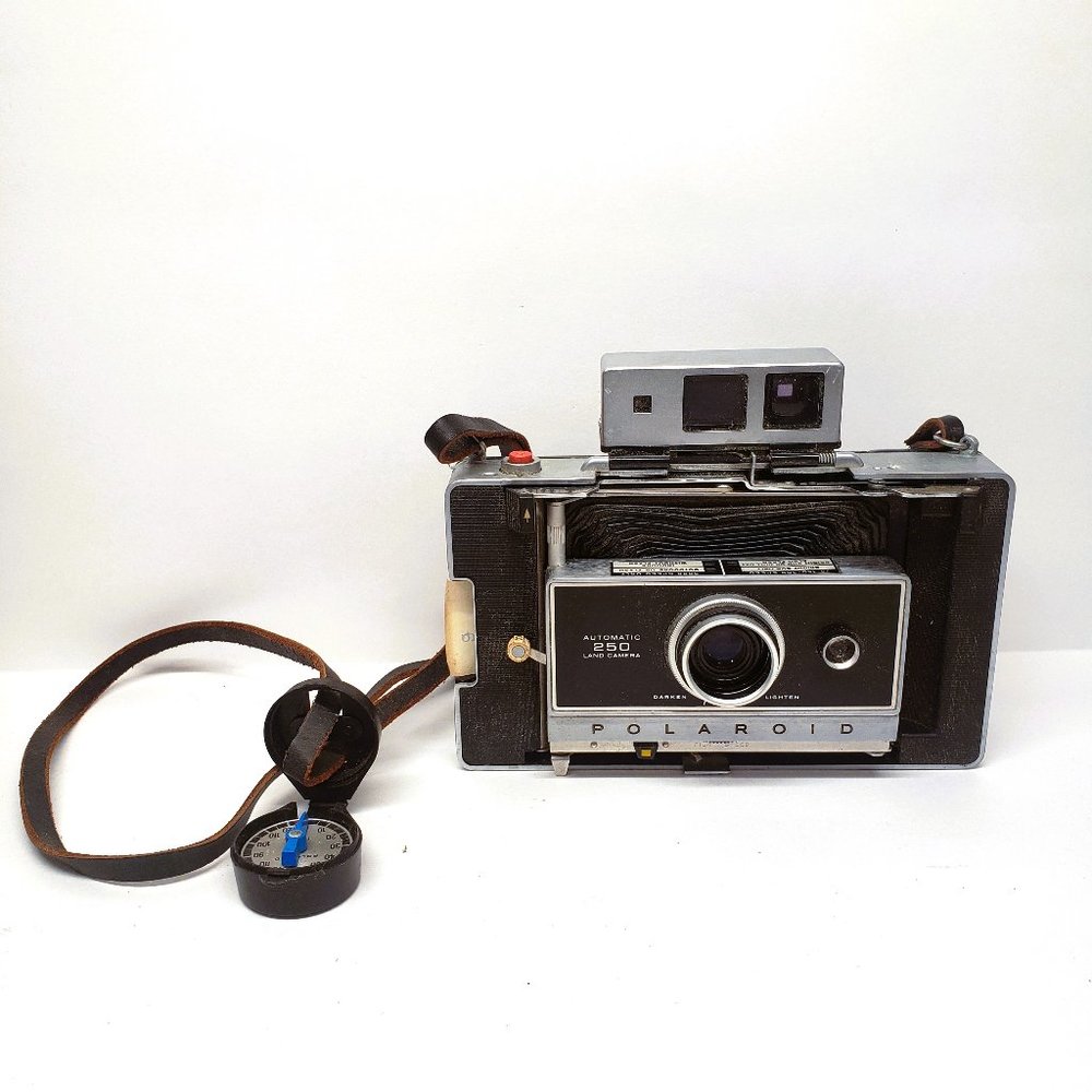 Vintage Polaroid Land Camera 250 with Model 128 Mechanical Timer Film FOR PARTS